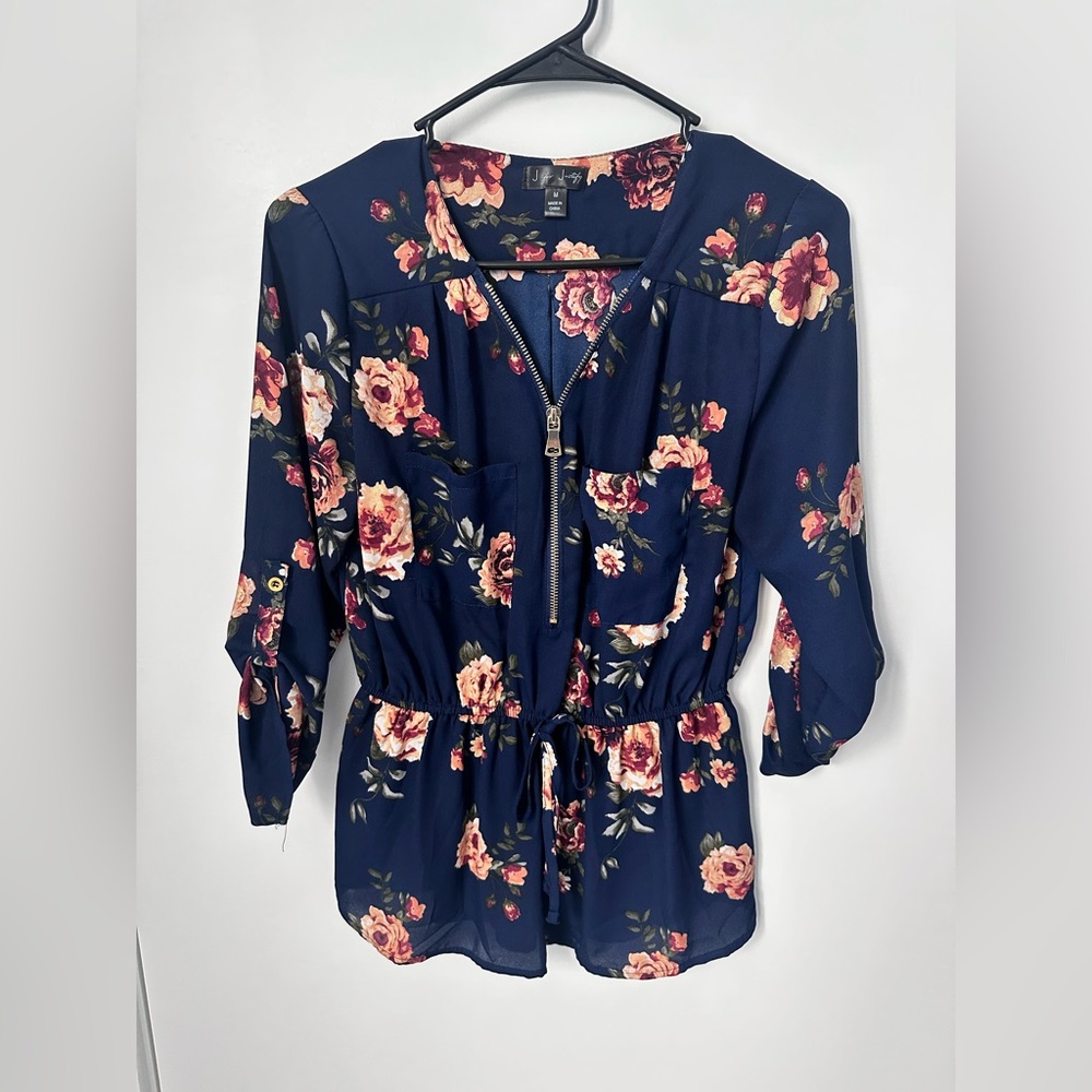 Floral Longsleeve Peplum Top